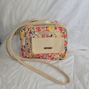 Floral Beige Crossbody Bag